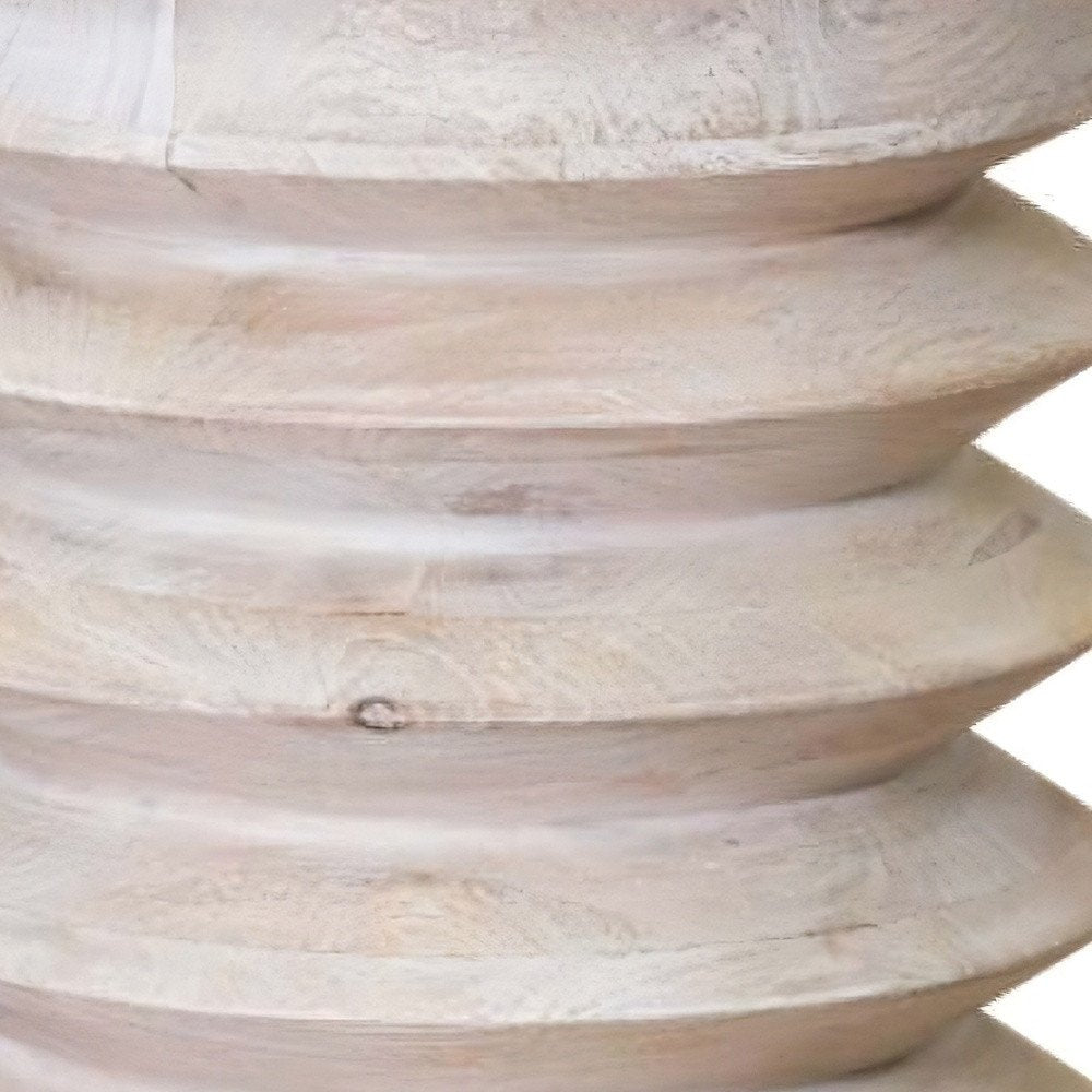 18" Brown Solid Wood Round End Table