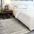3' X 5' Ivory And Grey Abstract Power Loom Distressed Non Skid Area Rug