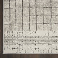 4' X 6' Ivory And Grey Abstract Power Loom Distressed Non Skid Area Rug