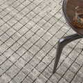 4' X 6' Ivory And Grey Abstract Power Loom Distressed Non Skid Area Rug