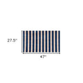 2' X 4' Navy And Sand Striped Tufted Washable Non Skid Area Rug