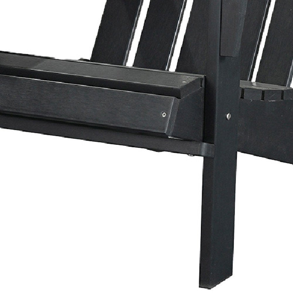 29" Black Heavy Duty Plastic Indoor Outdoor Adirondack Chair