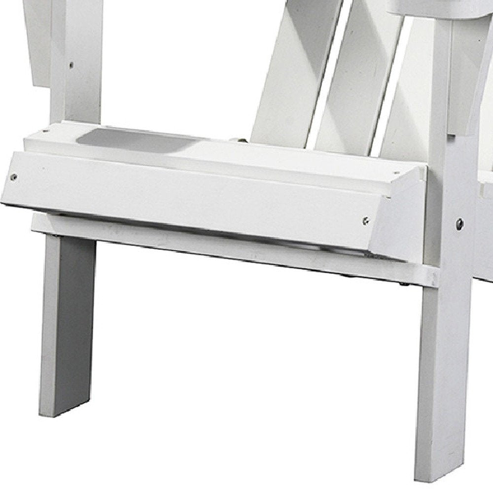 29" White Heavy Duty Plastic Indoor Outdoor Adirondack Chair