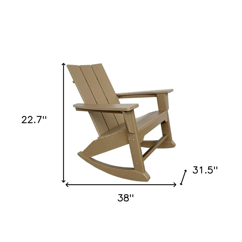38" Brown Heavy Duty Plastic Indoor Outdoor Rocking Chair