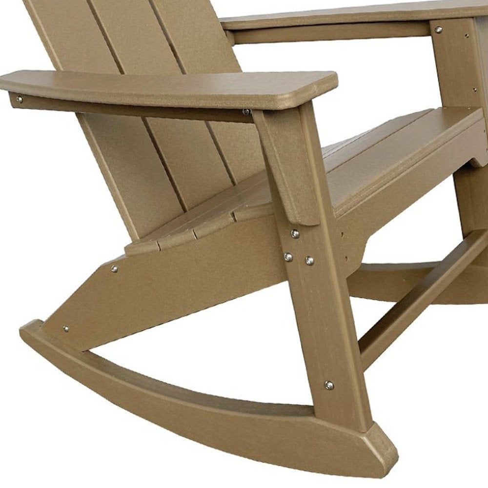 38" Brown Heavy Duty Plastic Indoor Outdoor Rocking Chair