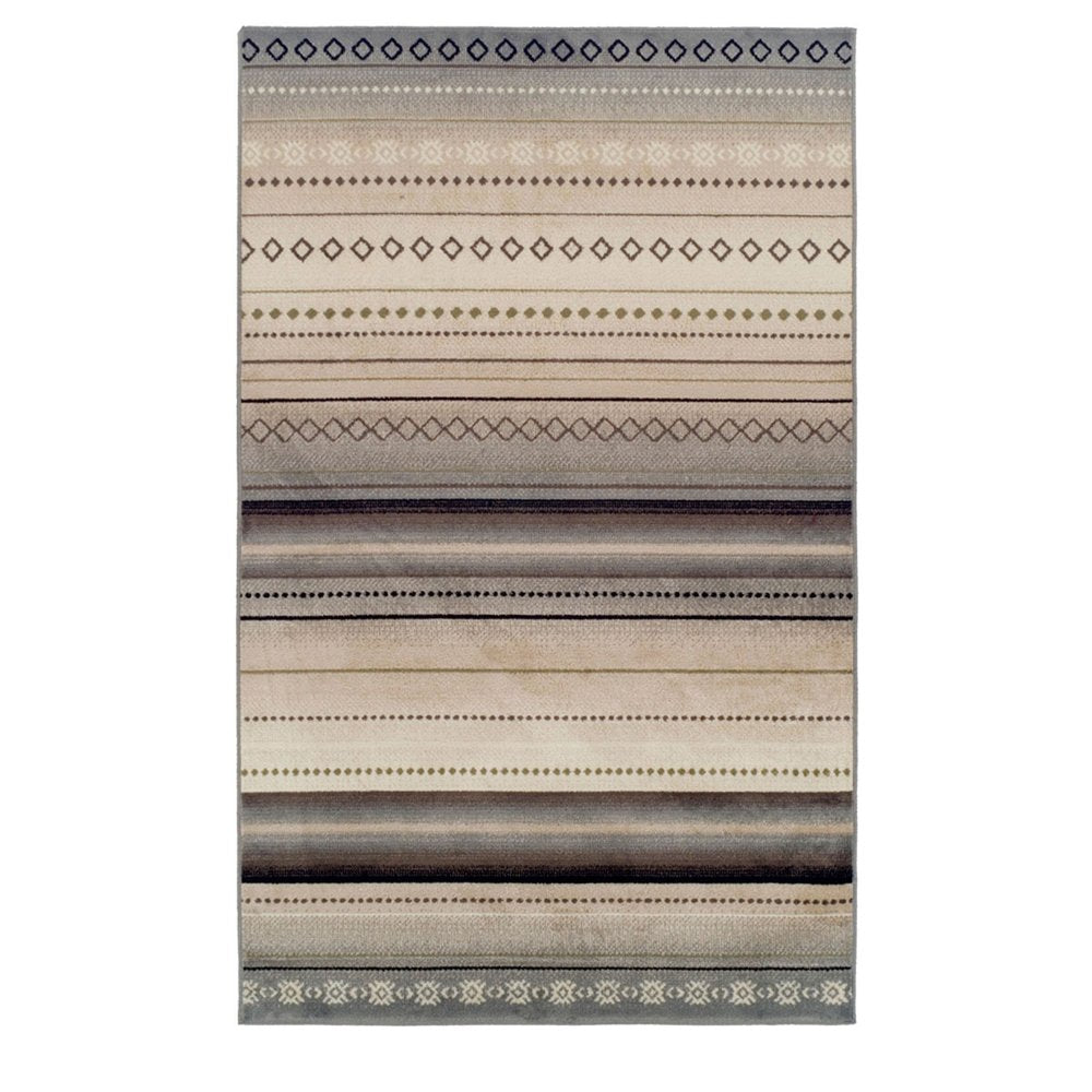 4' X 6' Gray Brown And Ivory Geometric Area Rug