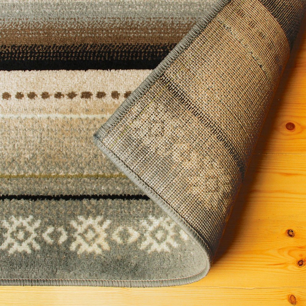 4' X 6' Gray Brown And Ivory Geometric Area Rug
