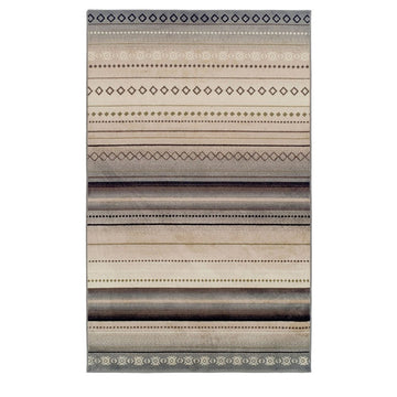 8' X 10' Gray Brown And Ivory Geometric Area Rug