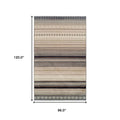 8' X 10' Gray Brown And Ivory Geometric Area Rug