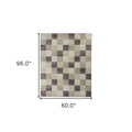 5' X 8' Beige And Brown Geometric Area Rug