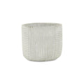 7" Light Gray Striped Cement Indoor Outdoor Round Pot Planter