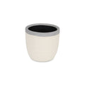 6" Cream and Gray Crackle Glaze Ceramic Indoor Outdoor Round Pot Planter