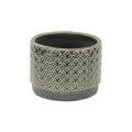 7" Gray Geometric Ceramic Indoor Outdoor Round Pot Planter