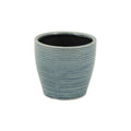6" Blue Striped Ceramic Indoor Outdoor Round Pot Planter