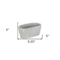 9" Gray Speckle Glaze Cement Indoor Outdoor Oval Pot Planter