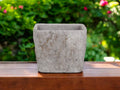 7" Gray Speckle Glaze Cement Indoor Outdoor Square Pot Planter