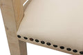 Ivory and Natural Upholstered Linen Curved Back Dining Arm Chair