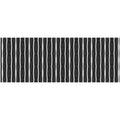 2' X 5' Black And White Modern Stripe Printed Vinyl Area Rug with UV Protection