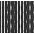 2' X 5' Black And White Modern Stripe Printed Vinyl Area Rug with UV Protection