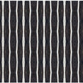 2' X 4' Black And White Modern Stripe Printed Vinyl Area Rug with UV Protection