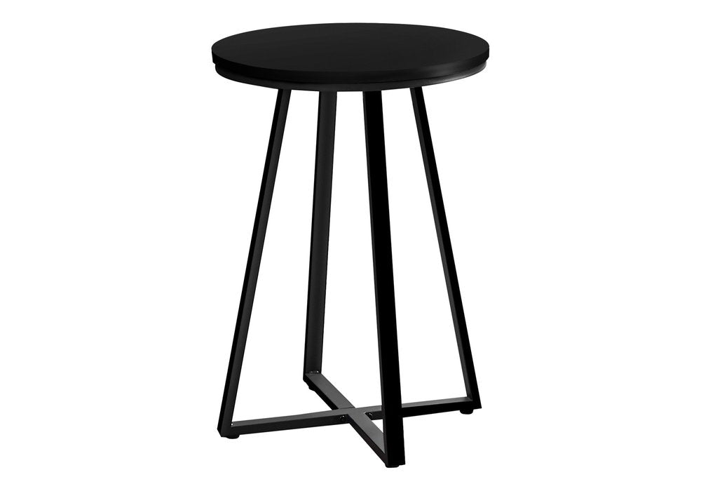 22" Black Round End Table