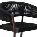 Set of Two 26" Black Solid Wood Outdoor Dining Chair