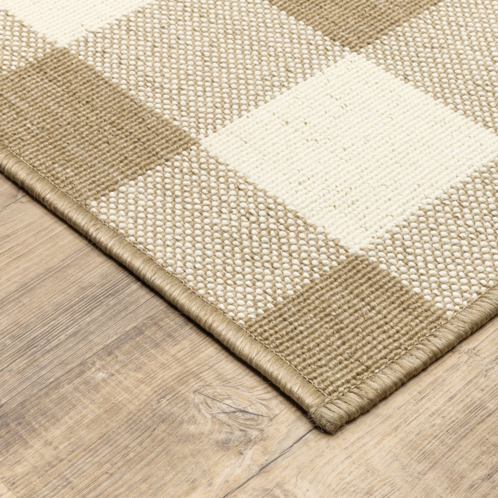 9' X 13' Red And Ivory Geometric Indoor Outdoor Area Rug