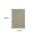 9' X 13' Gray and Ivory Geometric Stain Resistant Indoor Outdoor Area Rug