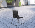 Five Piece Brown and Black Solid Wood Dining Set with Four Chairs