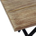 Five Piece Brown and Black Solid Wood Dining Set with Four Chairs