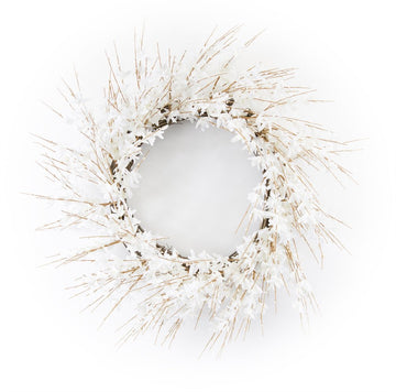 25" White Mixed Assortment Artificial Wreath