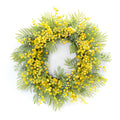 27" Green and Yellow Fern Artificial Wreath