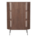 57" Natural and Brown Wood Three Tier Bookcase