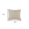 24" X 24" Tan Zippered Coastal Indoor Outdoor Throw Pillow