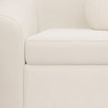 39" White and Natural Boucle Arm Chair