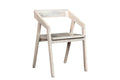 White Solid Wood Open Back Dining Arm Chair