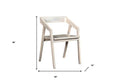 White Solid Wood Open Back Dining Arm Chair