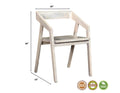 White Solid Wood Open Back Dining Arm Chair