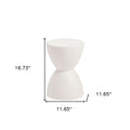 17" White Heavy Duty Plastic Round Pedestal End Table