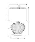 21" Gold and White Urn Table Lamp With Ivory Drum Shade