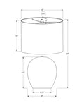 20" Gray Concrete Round Table Lamp With Ivory Drum Shade