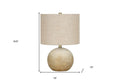 20" Beige Concrete Round Table Lamp With Beige Drum Shade