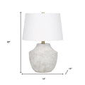 20" Cream Concrete Urn Table Lamp With Cream Empire Shade