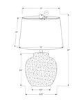 22" Cream Concrete Urn Table Lamp With Cream Abstract Empire Shade