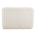 39" Cream Faux Fur And Upholstered Tufted Lounge Chair