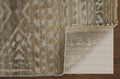 2' X 3' Gold And Tan Geometric Hand Knotted Distressed Area Rug