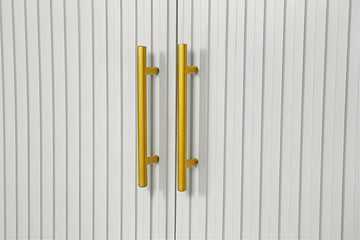 60" White Ribbed Texture Sideboard with Four Doors