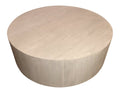 48" Natural Solid Wood Round Distressed Coffee Table