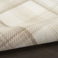 10' Ivory Plaid Power Loom Runner Rug
