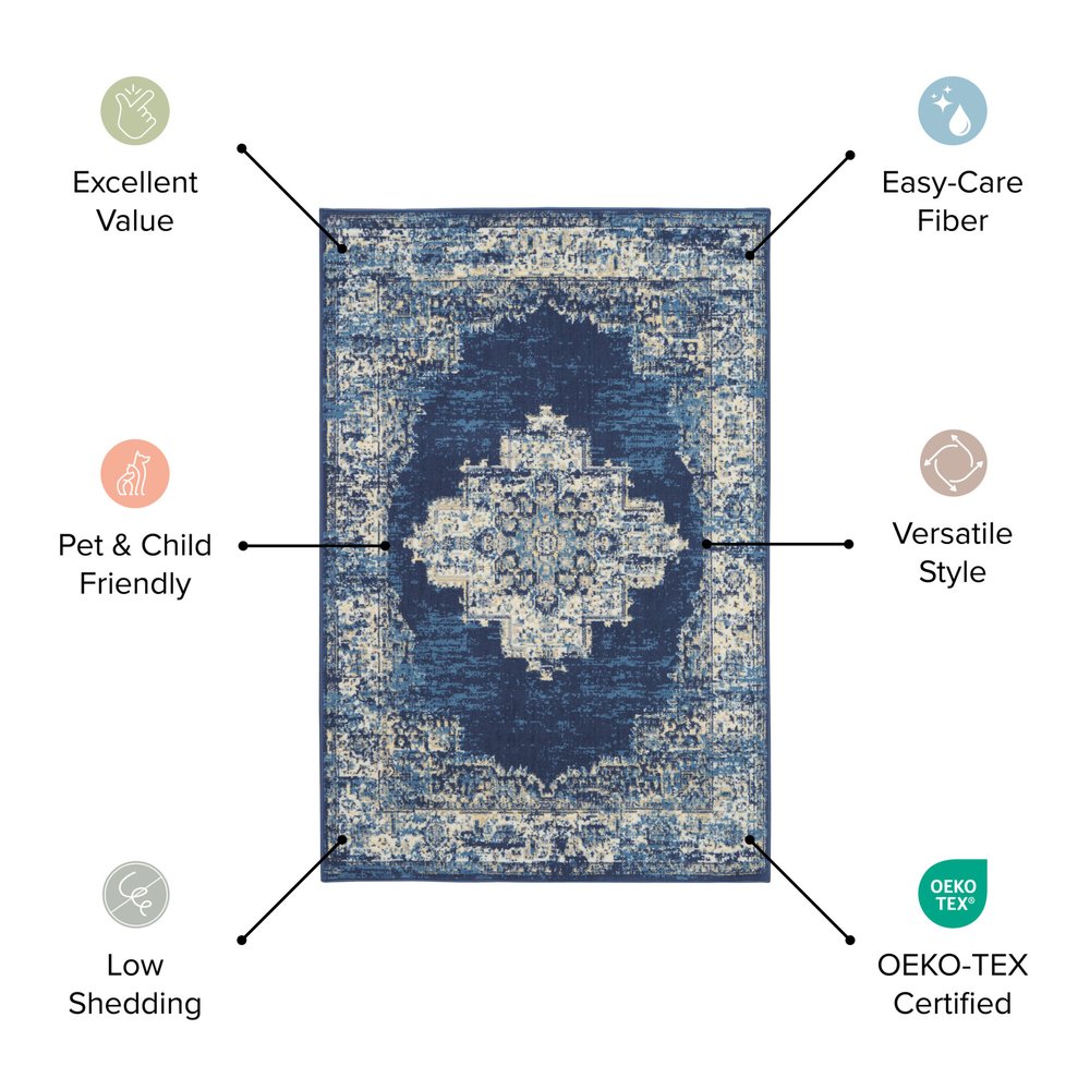 10' Ivory Plaid Power Loom Runner Rug